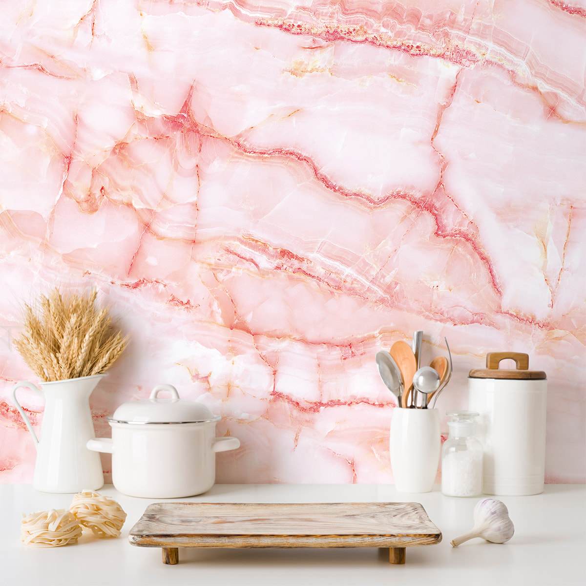 Crédence adhésive - MARBRE ROSE - 60x100cm