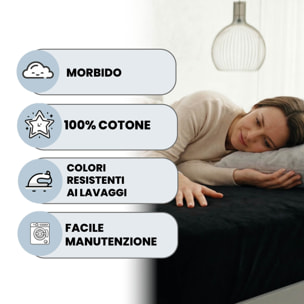 LENZUOLO SOTTO CON ANGOLI MAX COLOR, 100% COTONE MADE IN ITALY - MATRIMONIALE