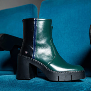 Botines con tacón 1974 NAPPA SHINNY NAVY-BLACK/BERNA color Navy-black