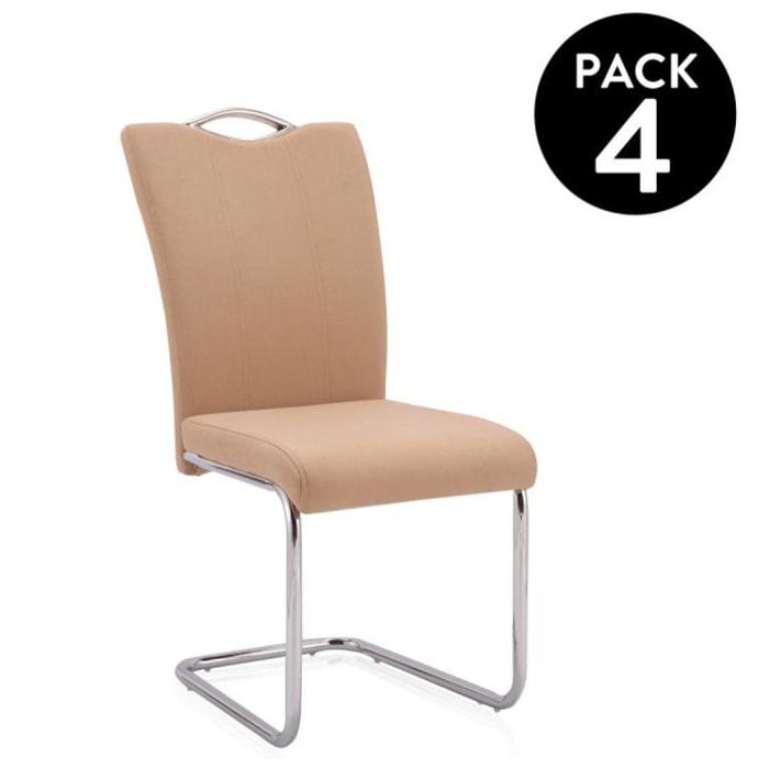 Pack 4 sillas de comedor Dana Tex Beige