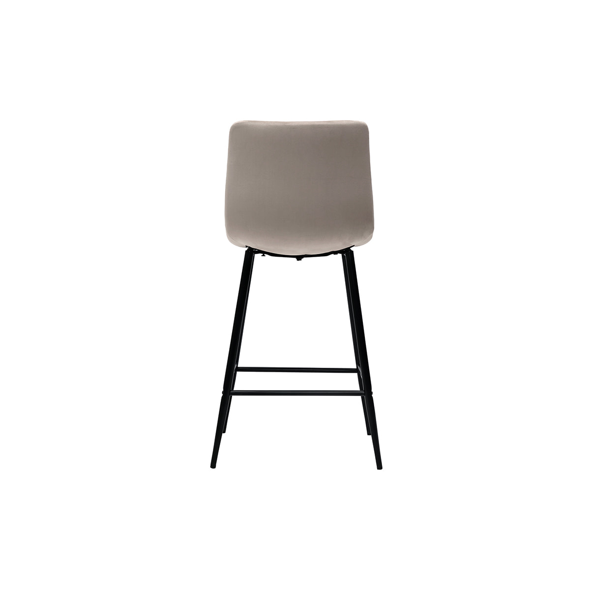 Tabourets de bar design en velours taupe H65 cm (lot de 2) MAXWELL
