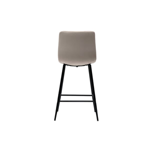 Tabourets de bar design en velours taupe H65 cm (lot de 2) MAXWELL