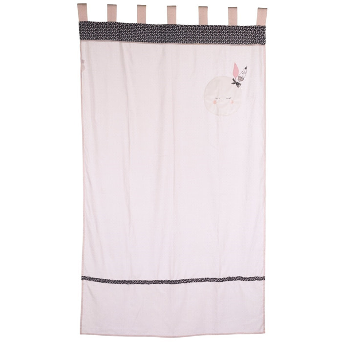 Rideau à pattes 105x180cm en coton rose