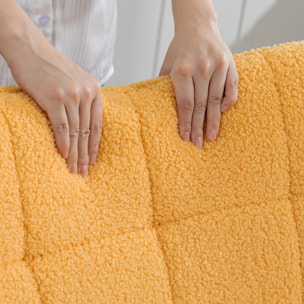 Silla Mecedora, Mecedora de Borreguito con Respaldo Alto, Patas de Madera de Haya, Reposabrazos, Estilo Moderno, Sillón de Lactancia, Carga 120 kg, para Dormitorio, Salón, Amarillo