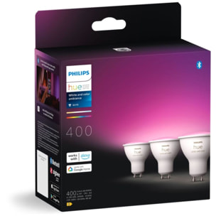 Pack PHILIPS Pack de 3 ampoules 4.3W GU10 White&Color