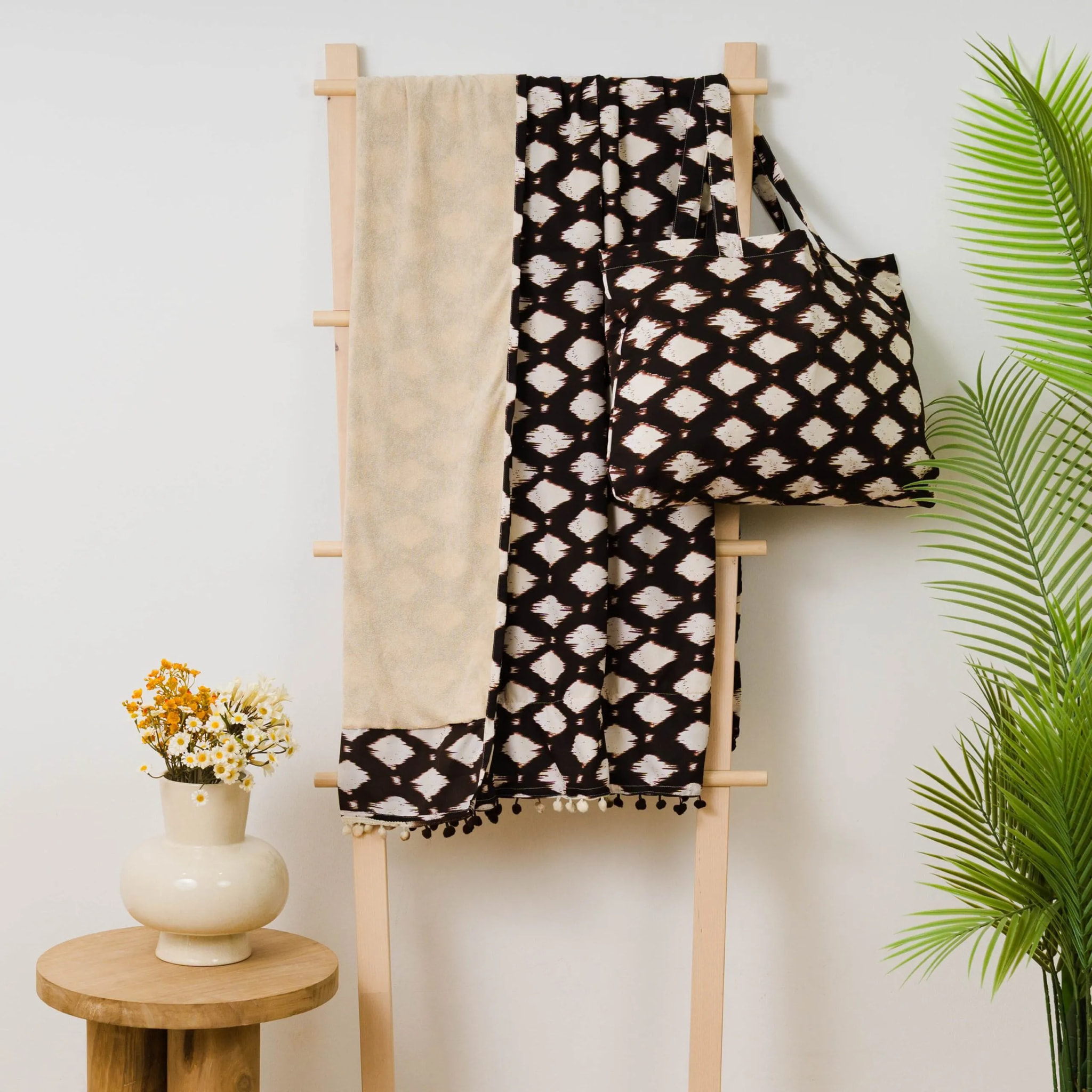 Confezione asciugamano sarong + borsa orlando