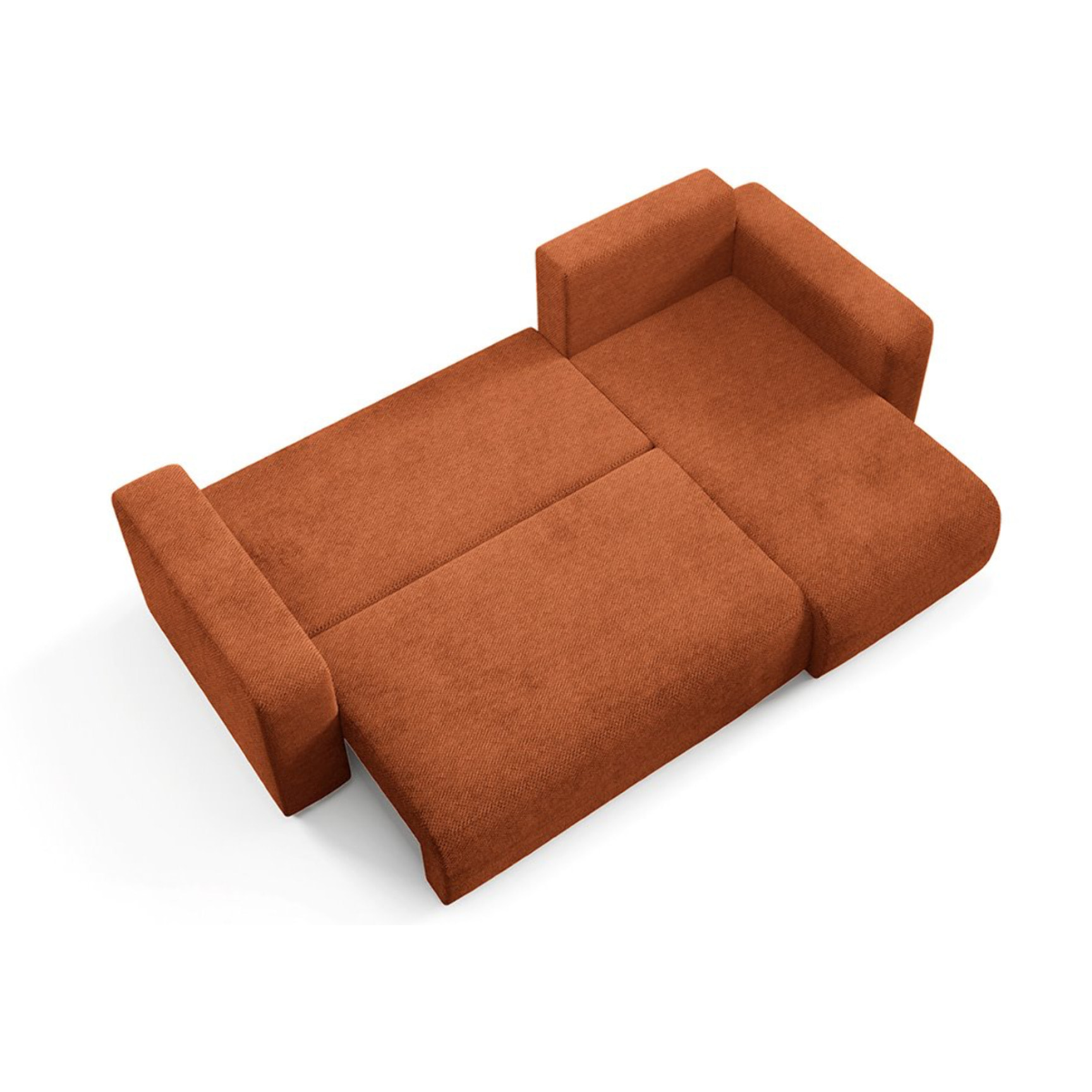 GLORIA - Canapé d'angle droit convertible 4 places en tissu terra