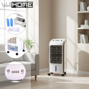 Well Home Aparato aire acondicionado 80W, 26x24x57cm, blanco/gris, depósito 3,5L, 3 velocidades, oscilación 360°