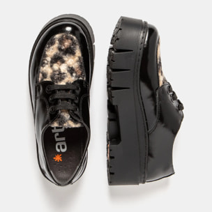 Zapatos 1765 NAPPA SHINNY BLACK-LEOPARD / LEEDS color Black-leopard