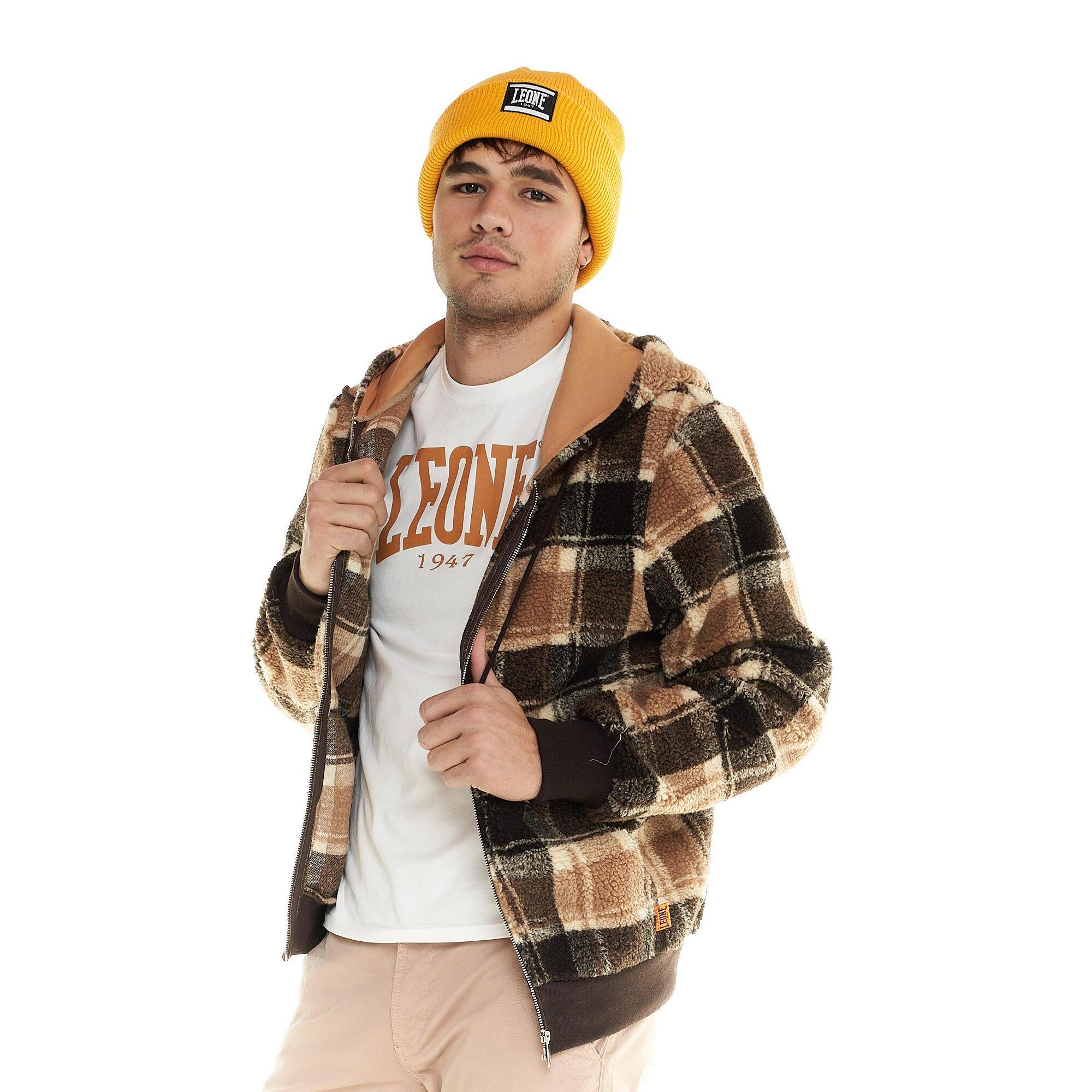 Chaqueta de hombre Leone con capucha en sherpa Shades