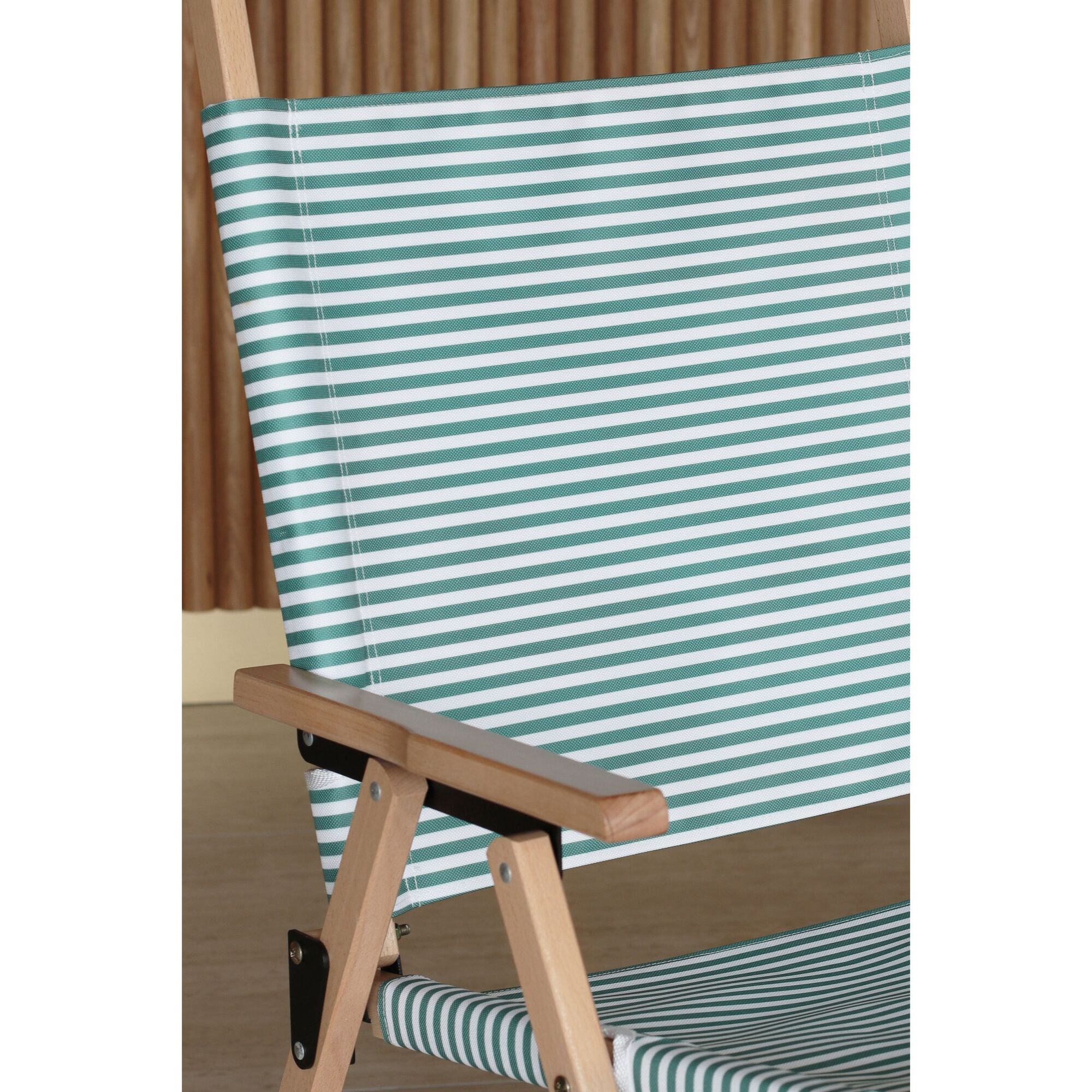 Chaise de plage en toile vert à rayures PLAYA