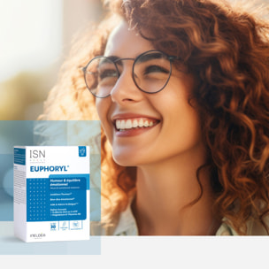 ISN - Euphoryl - Complément alimentaire à base de Safran, Magnésium Marin et Vitamine B6 - Bon équilibre émotionnel - Vitalité - 90 gélules végétales - Cure 30 jours