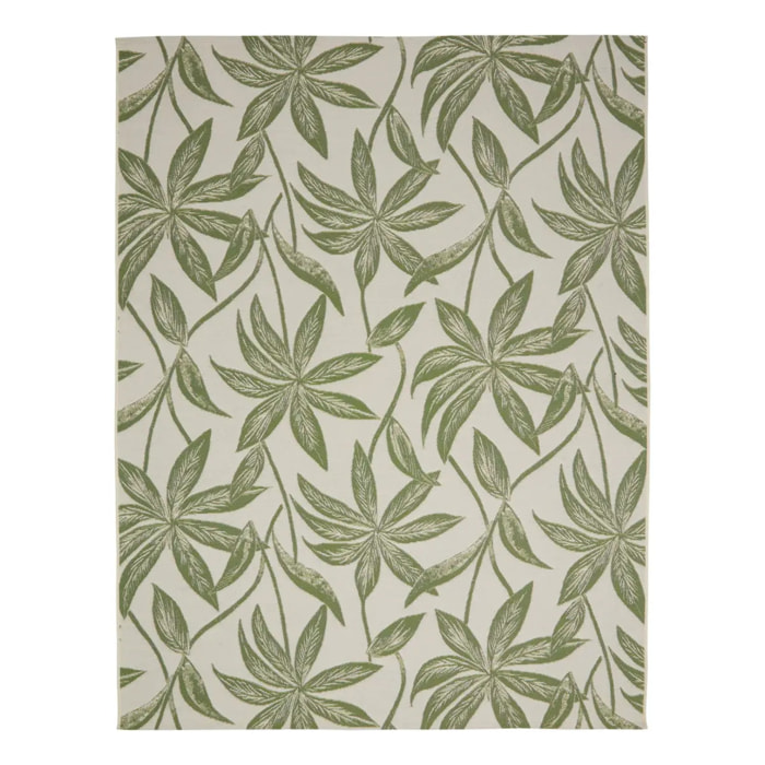 Tapis d'extérieur Kepa 300x200cm motif feuilles vertes