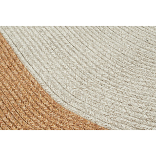 Tapis fait main effet toile de jute