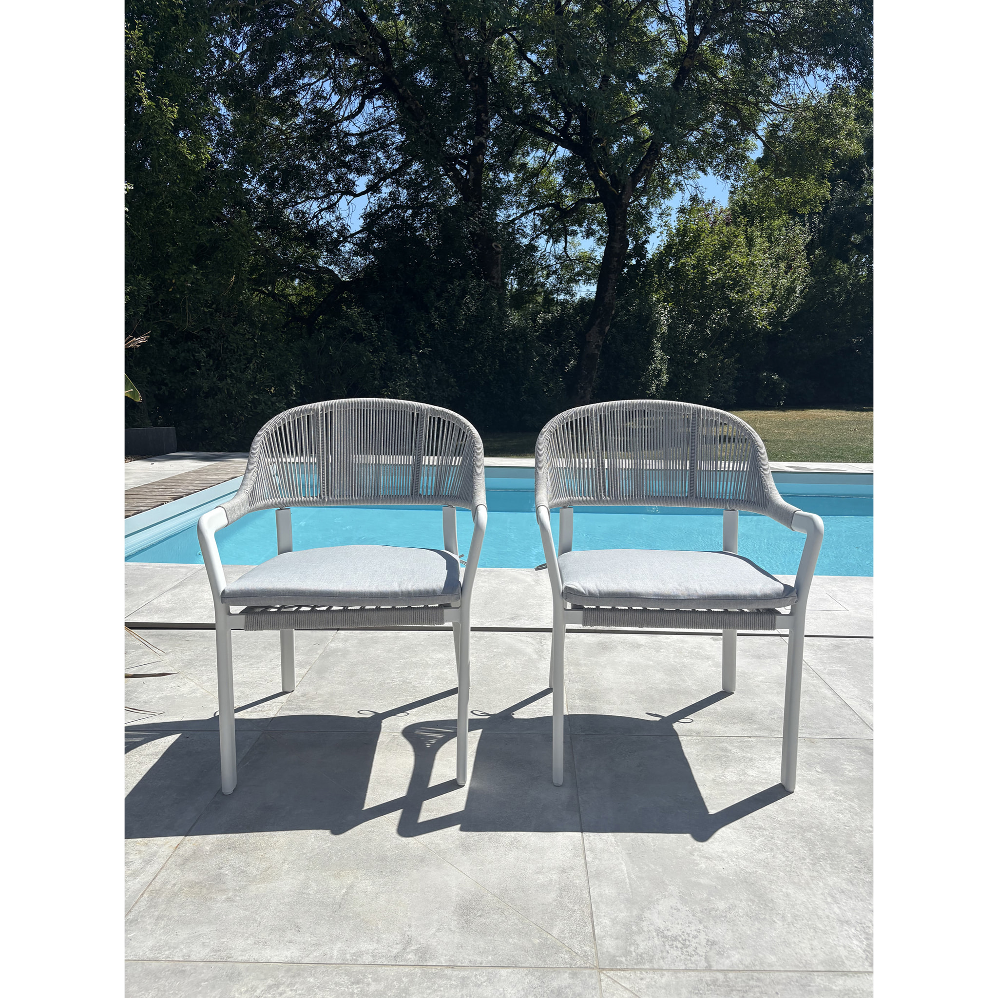 ABELLA - Lot de 2 fauteuils de jardin - Blanc