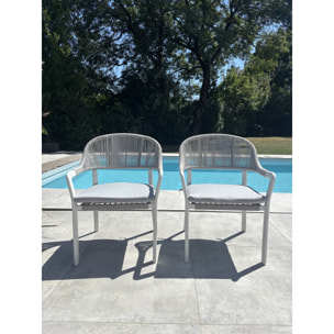 ABELLA - Lot de 2 fauteuils de jardin - Blanc