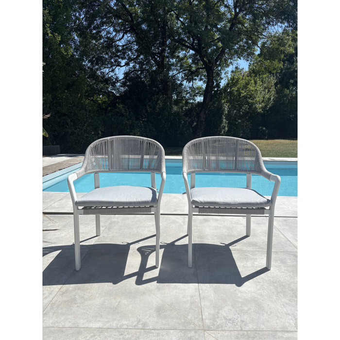 ABELLA - Lot de 2 fauteuils de jardin - Blanc