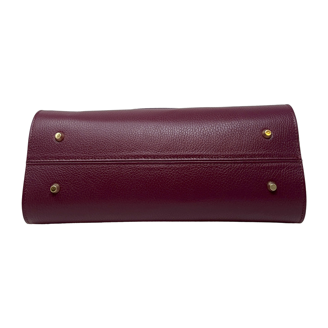 Borsa a Mano Elegante da Donna con Manico in Bambu in Pelle Martellata