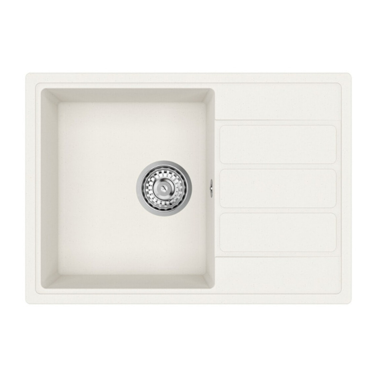 62x44 cm évier avec égouttoir réversible en Granite, à encastrer, blanc + mitigeur lavabo/cuisine Grohe Start (SATSE2WG3047)