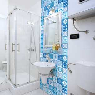 Stickers muraux - Sticker Mural Carrelage adhésif Cuisine Salle de Bain - 24 STICKERS CARREAUX DE CIMENT AZULEJOS SHELBIO