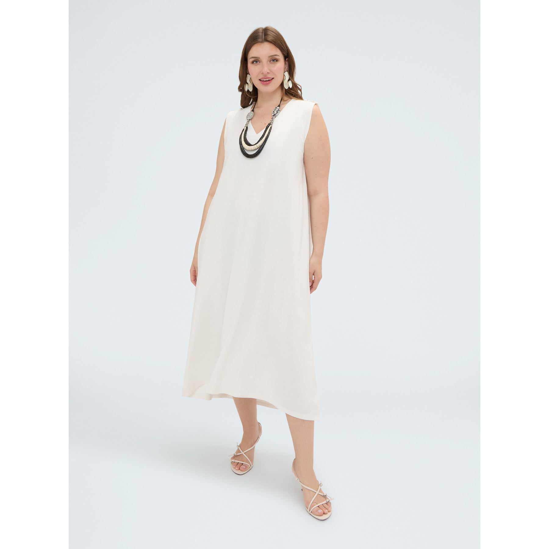 Fiorella Rubino - Vestito lungo con scollo a V - Bianco