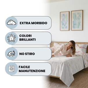 COMPLETO LETTO PIAZZA E MEZZA KARMA - 100% Microfibra