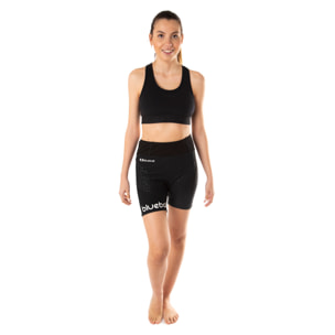 MALLAS DE COMPRESIÓN RUNNING PARA MUJER DE LARGO CORTO BLUEBALL EN NEGRO CON BLANCO