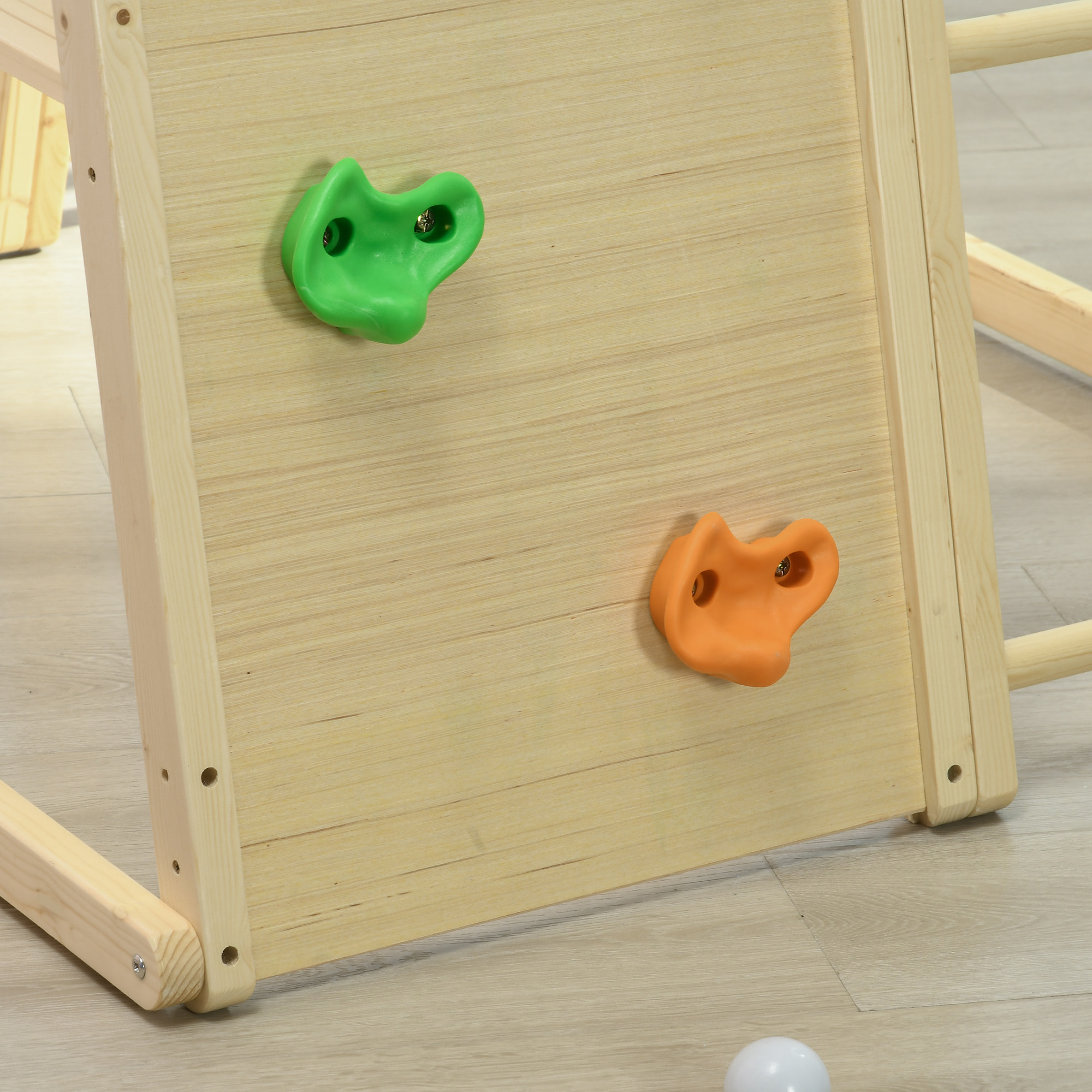 Ensemble d'escalade aire de jeux 5 en 1 avec balançoire, mur d'escalade, filet à grimper, échelle horizontale, jouets d'escalade pour enfants, 120 x 105 x 120 cm, bois naturel