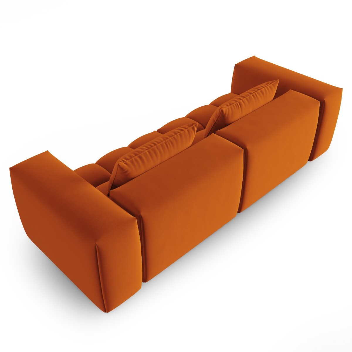 Canapé modulable "Lorella" 3 places en velours terracotta