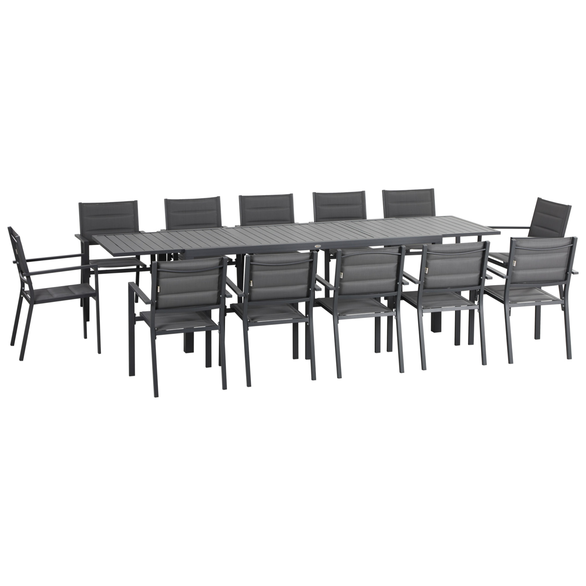 Salon de jardin extensible 12 personnes – Table et chaises empilables