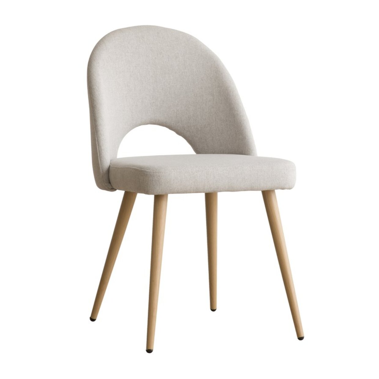 Chaise rembourrée Onna -tissu et bois-couleur beige 52 x 85 x 59 cm