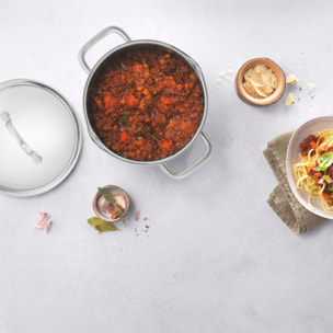 3-pcs, Set de casseroles, Argent