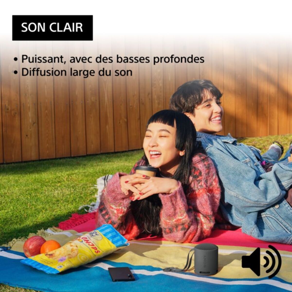 Enceinte portable SONY SRS-XB100 Noir Basalte