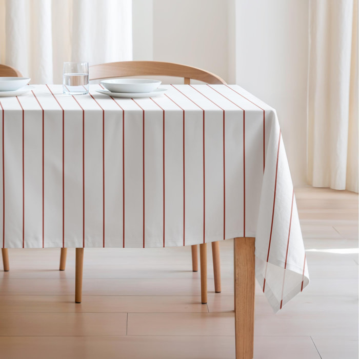 Nappe imprimée anti-tâches MAUI TERRE CUITE