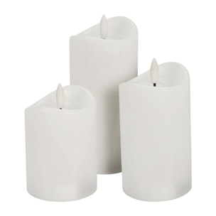juego de 3 velas led con efecto gelatina y función temporizador con tamaños variados