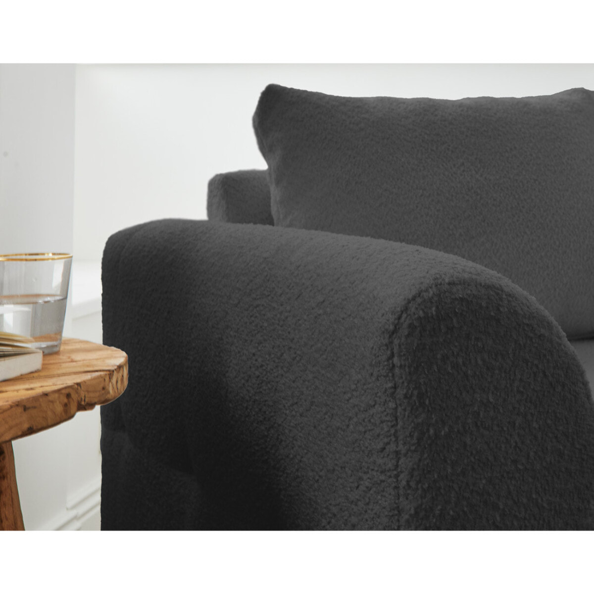 Rune - fauteuil - en tissu bouclette - Gris