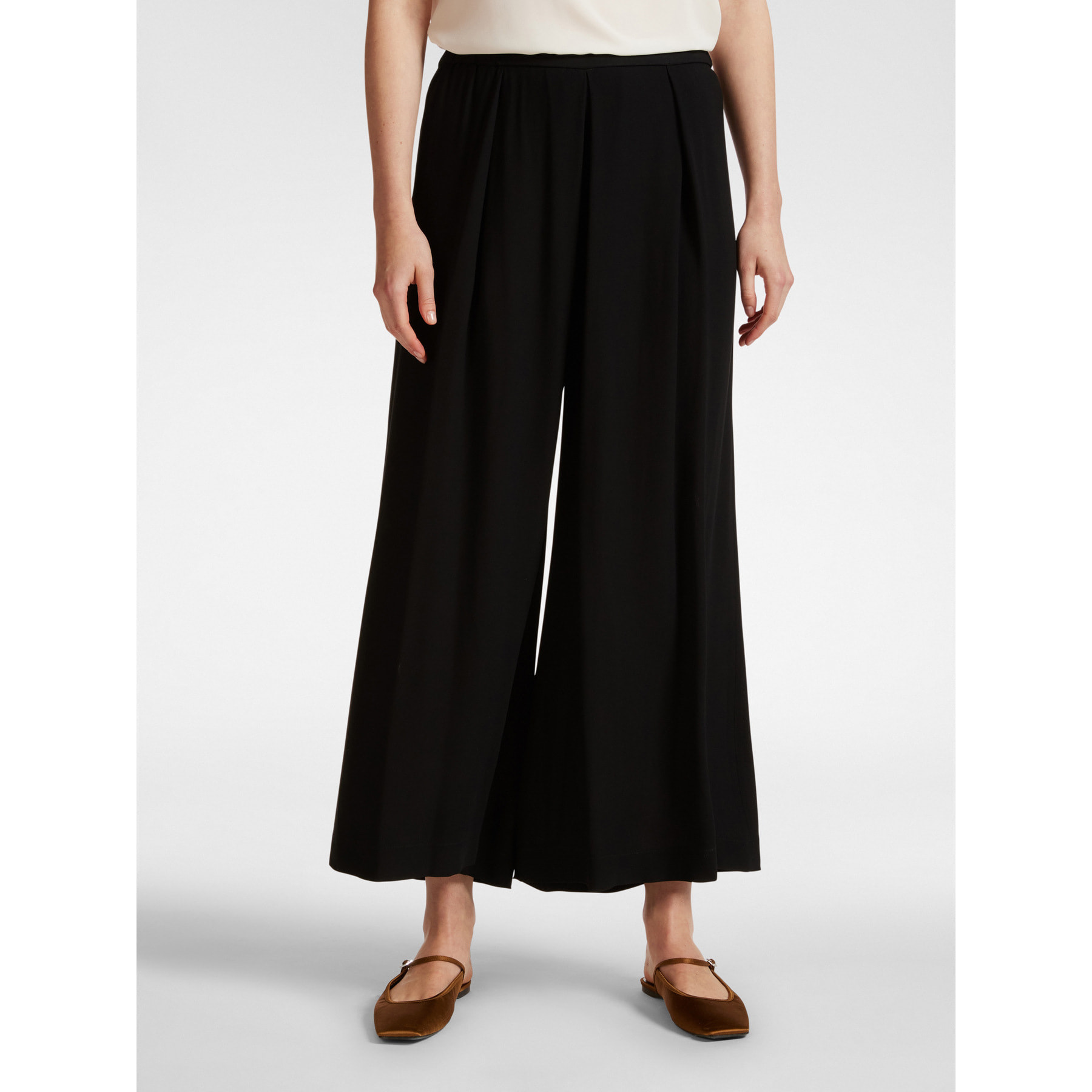 Elena Mirò - Pantalón ancho con pinzas - Negro