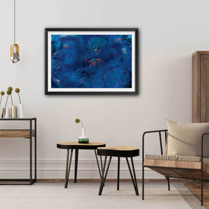 Poster déluge Affiche + cadre en bois - Noir