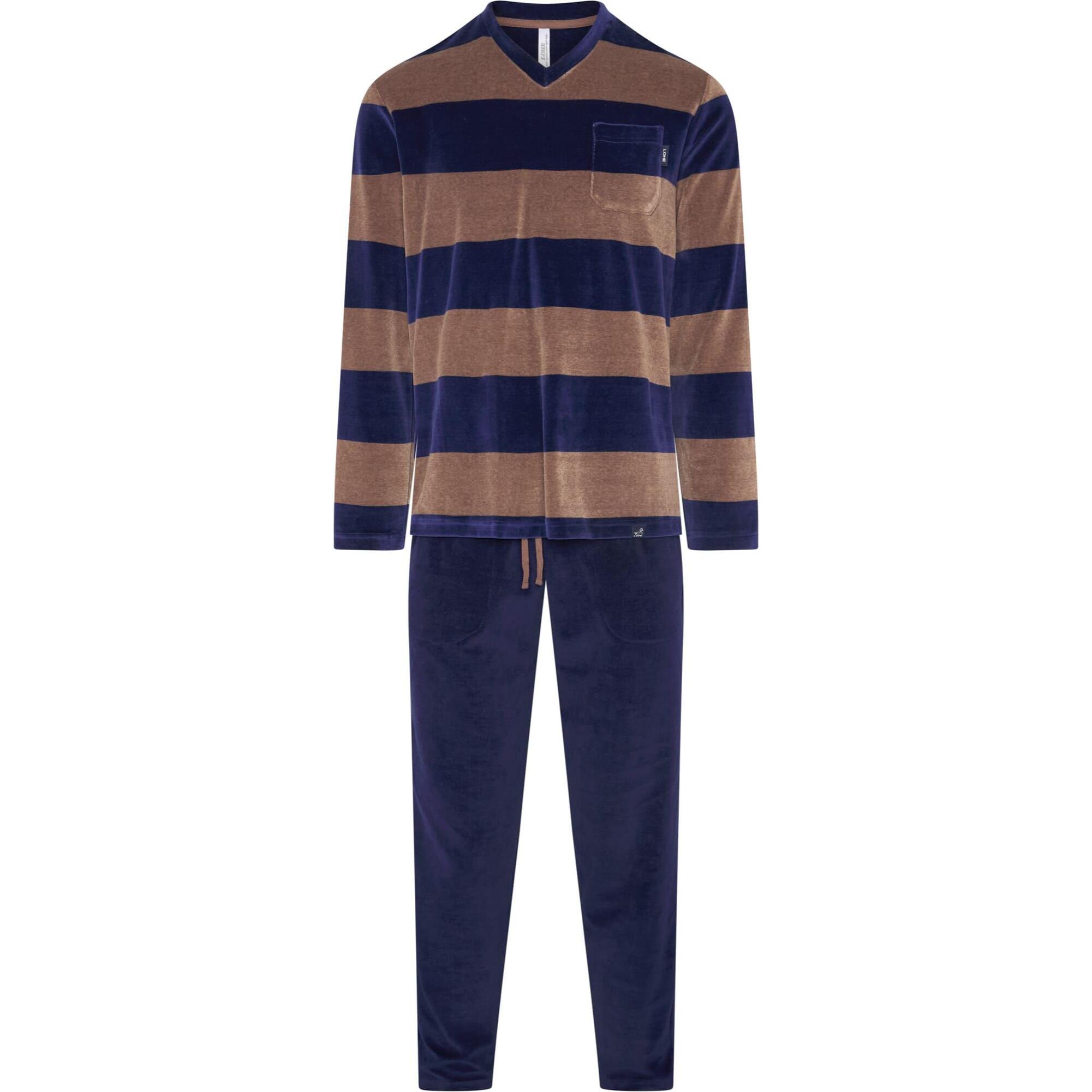 Pijama hombre terciopelo rayas