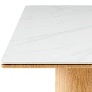 Table à manger 8 couverts en céramique effet Marbre - KAOLIN