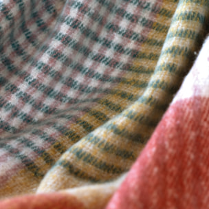 Plaid à carreaux aspect mohair doux - Marron Clair