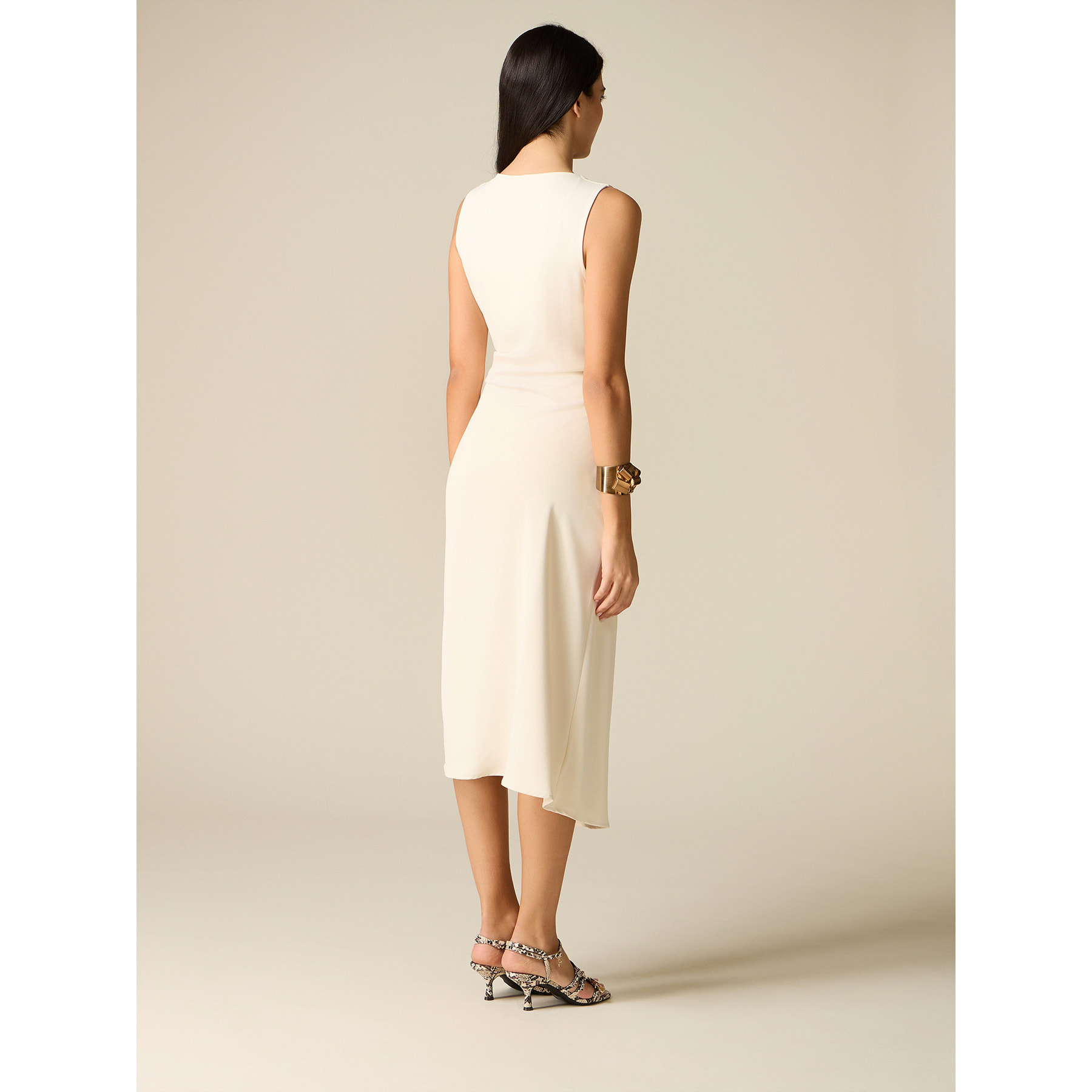 Oltre - Vestito midi a portafoglio - Bianco