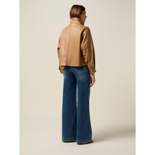 Oltre - Chaqueta corta con cuello alto - Marrón