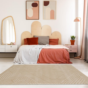 Tapis salon et chambre tissé motif géométrique DELU