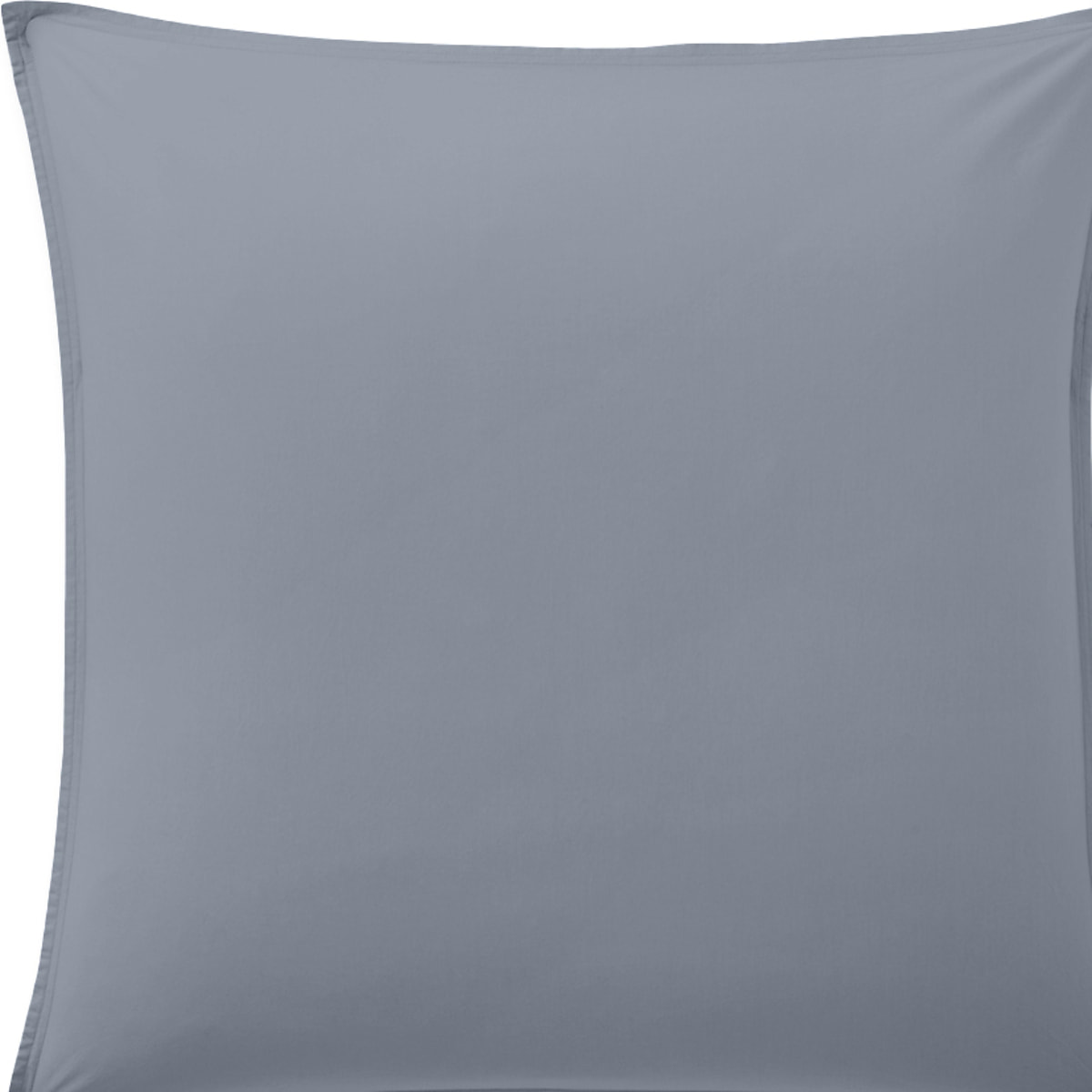 Paire de Taies d'oreiller percale de coton bleu anthracite