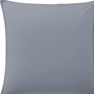 Paire de Taies d'oreiller percale de coton bleu anthracite