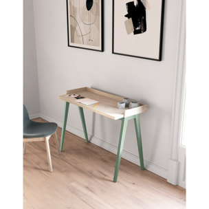 Escritorio Paris roble y verde 81x111x50