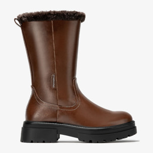 Stivale marrone a metà polpaccio con fodera