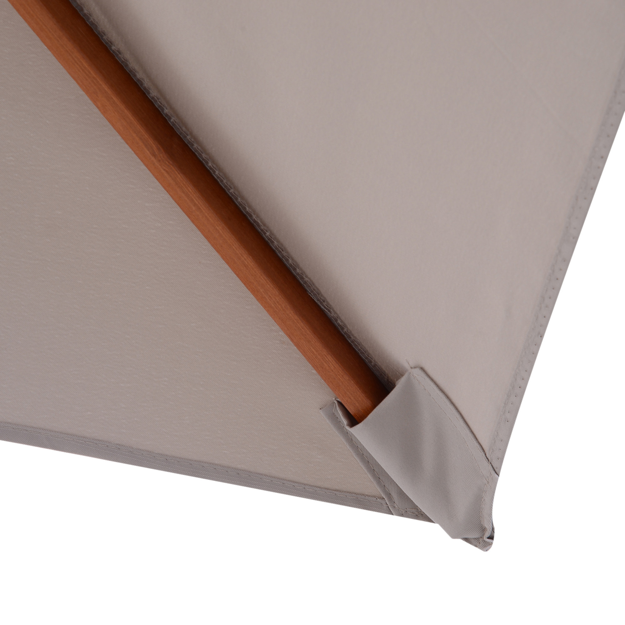 Parasol rectangulaire inclinable bois polyester haute densité 2L x 1,5l x 2,3H m gris clair