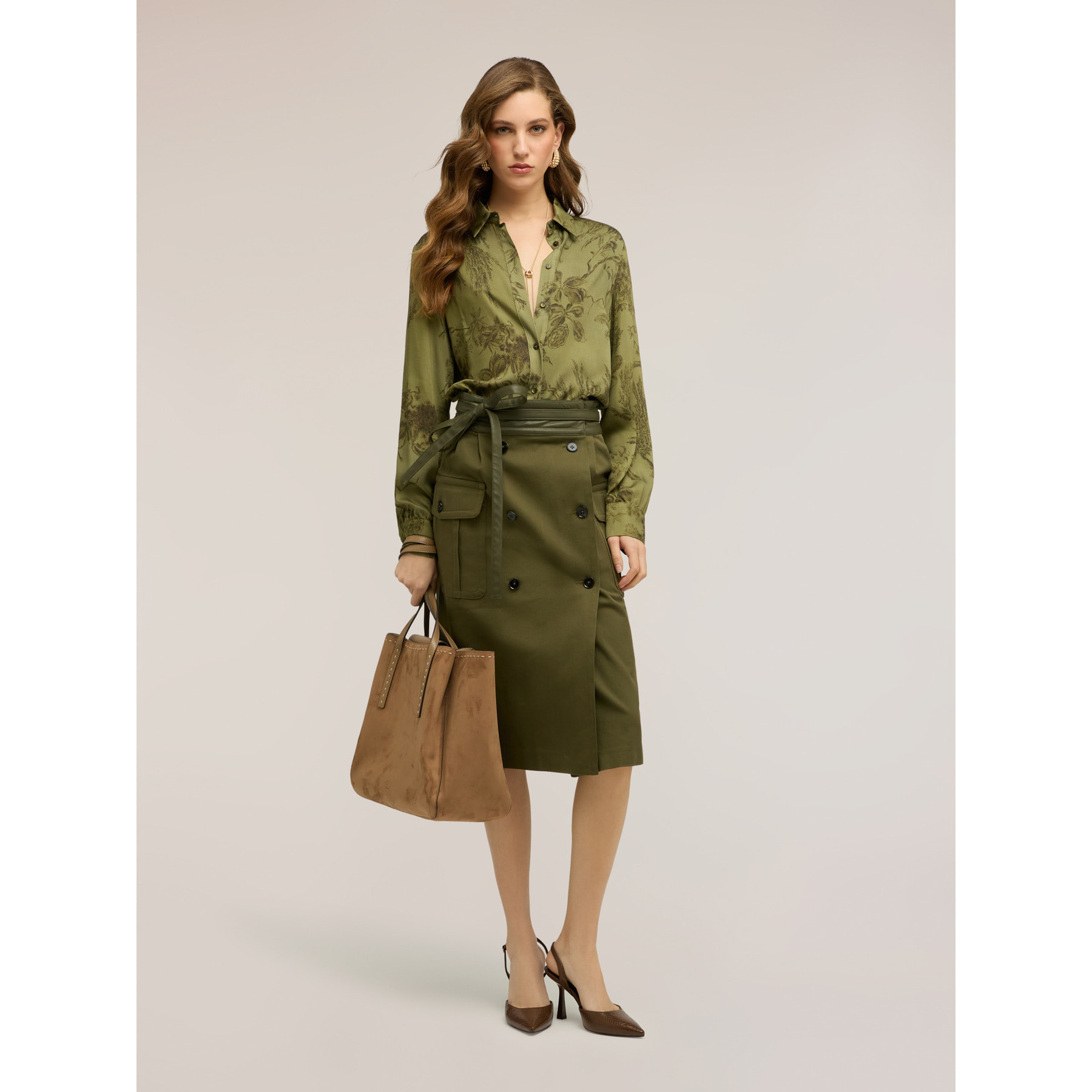 Motivi - Gonna cargo con cintura - Verde militare